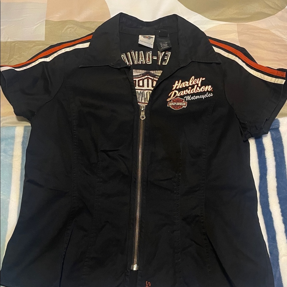 Harley-Davidson Women's Black and Orange Utility Jacket